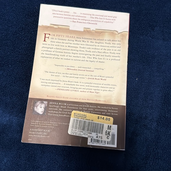 Book/Jenna Blum - Those Who Save Us. Paperback. VGUC - Picture 2 of 3